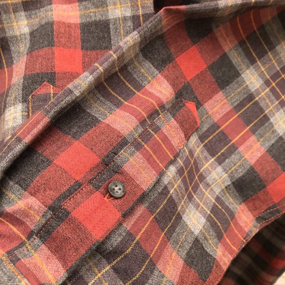Pendleton Landry rust and gray plaid button up shirt, L - Picture 9 of 11